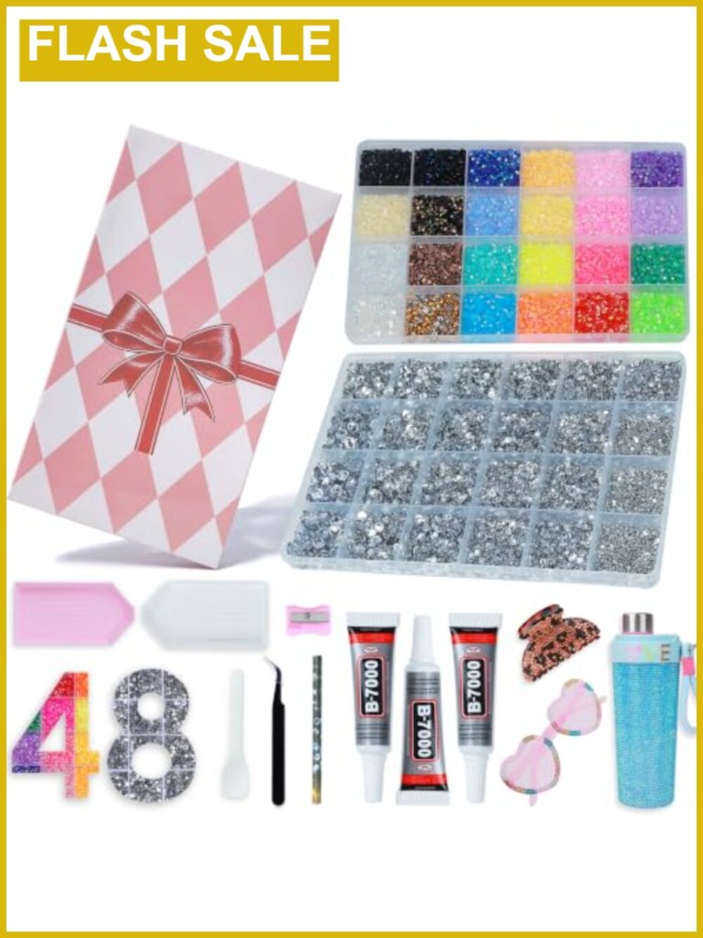 Rhinestone Bedazzling Kit with Tools, Glue, Tweezers